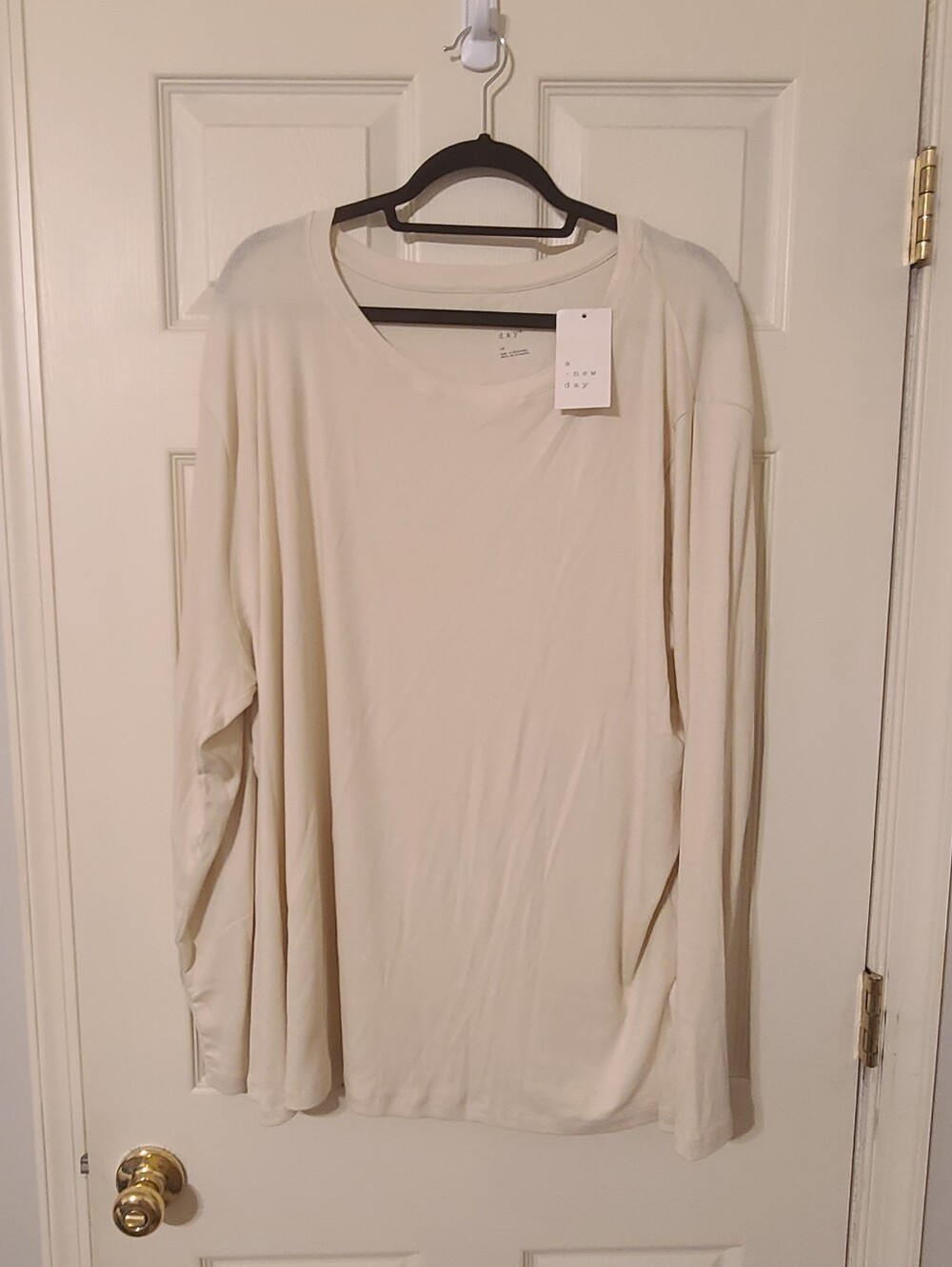 a new day Cream Crew Neck Long Sleeve Shirt